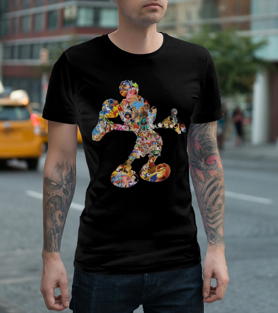 Disney Character Collage Mickey Mouse T-Shirt
