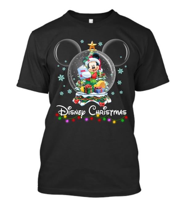Disney Christmas Mickey Snow Globe T-Shirt