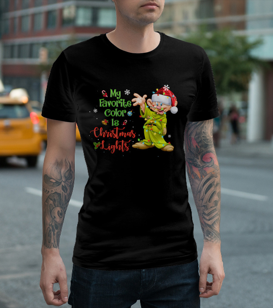 My Favorite Color Is Christmas Lights Dopey T-Shirt