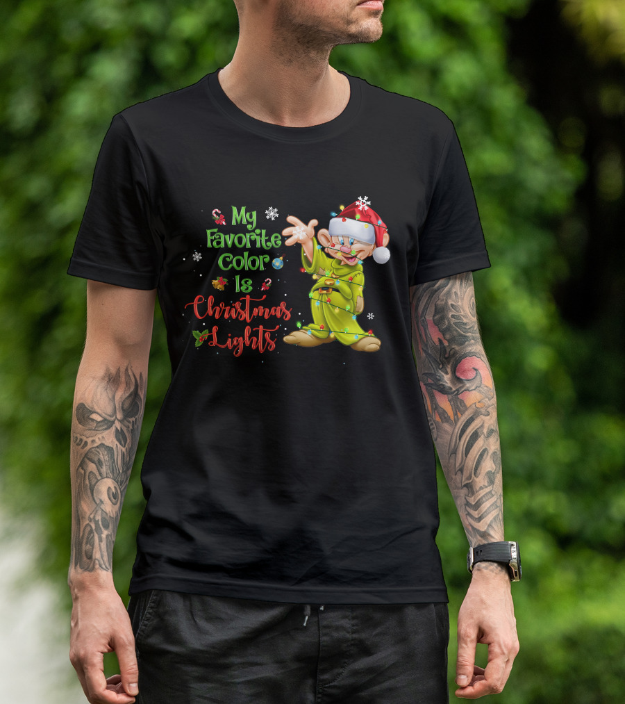 My Favorite Color Is Christmas Lights Dopey T-Shirt