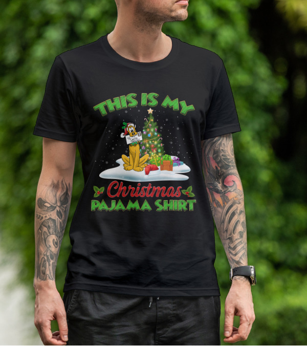 This Is My Christmas Pajama Shirt Pluto Santa T-Shirt