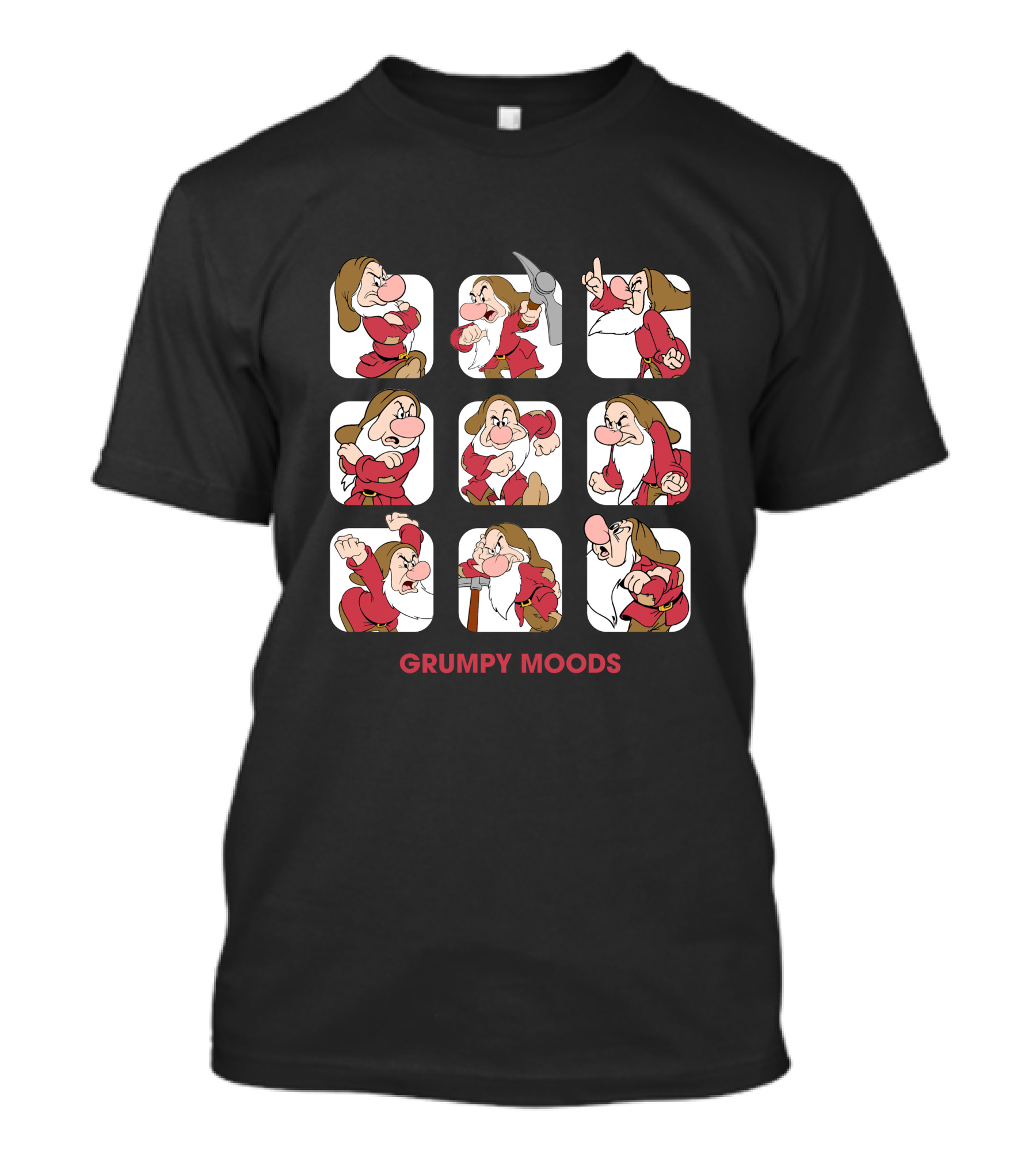 Grumpy Moods Snow White Character Expressions T-Shirt