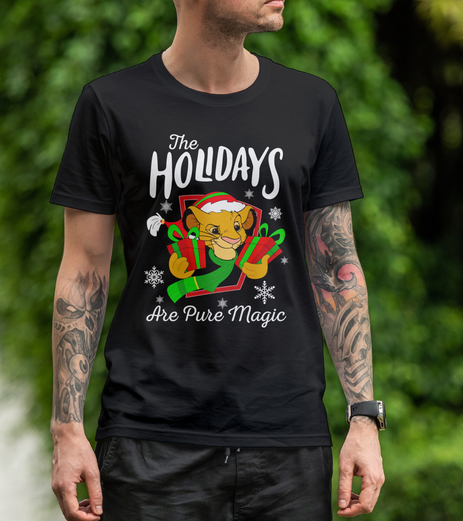 The Holidays Are Pure Magic Simba Christmas Snowflakes T-Shirt