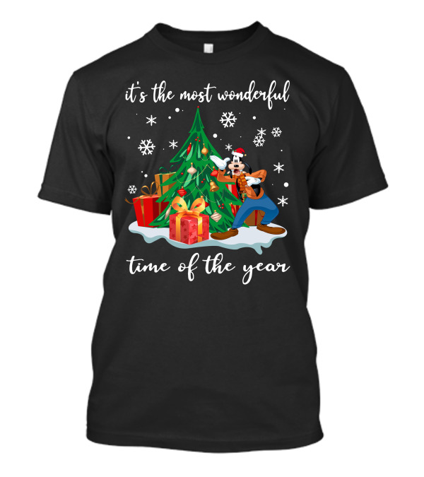 It's The Most Wonderful Time Of The Year Goofy Christmas Tree Snowflakes T-Shirt
