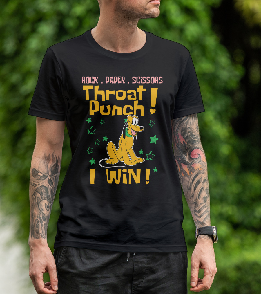 Rock Paper Scissors Throat Punch I Win Pluto Stars T-Shirt