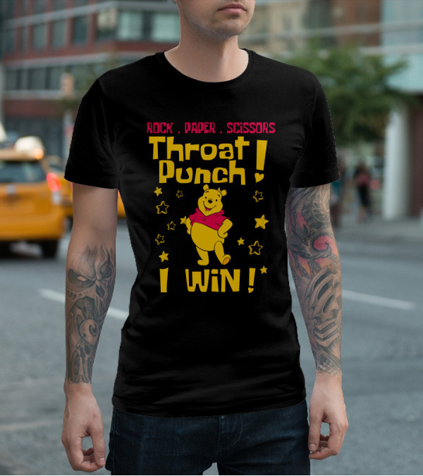 Rock Paper Scissors Throat Punch I Win Pooh T-Shirt