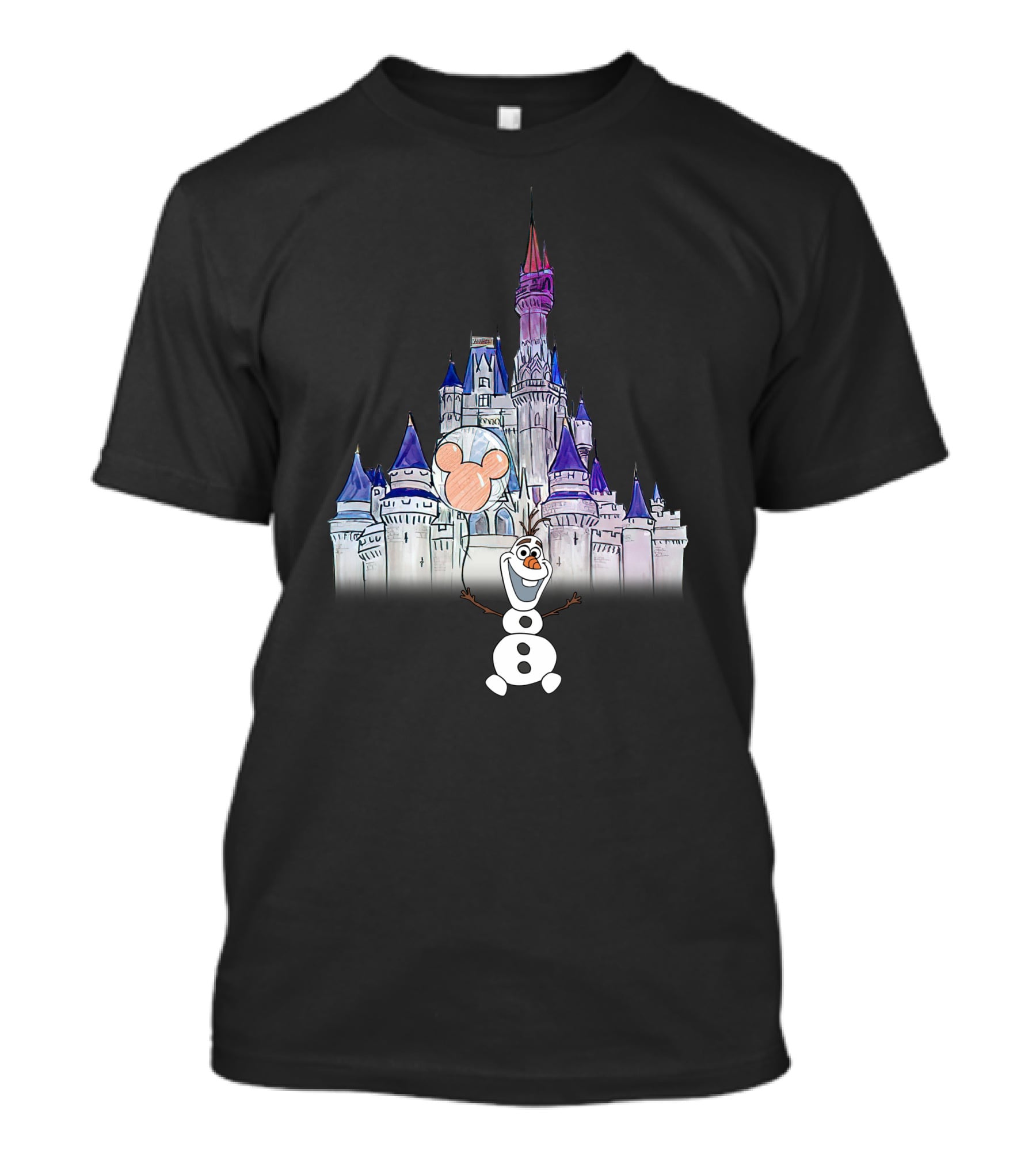 Frozen Olaf Disney Castle Mickey Balloon T-Shirt