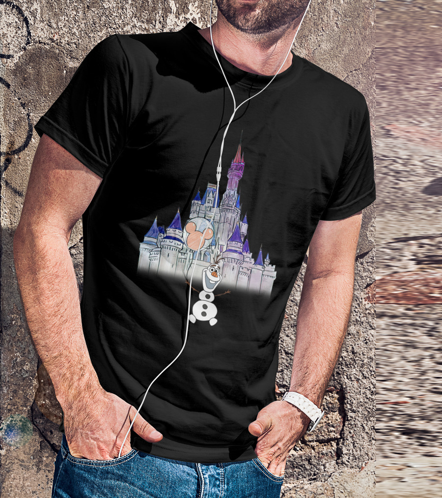 Frozen Olaf Disney Castle Mickey Balloon T-Shirt
