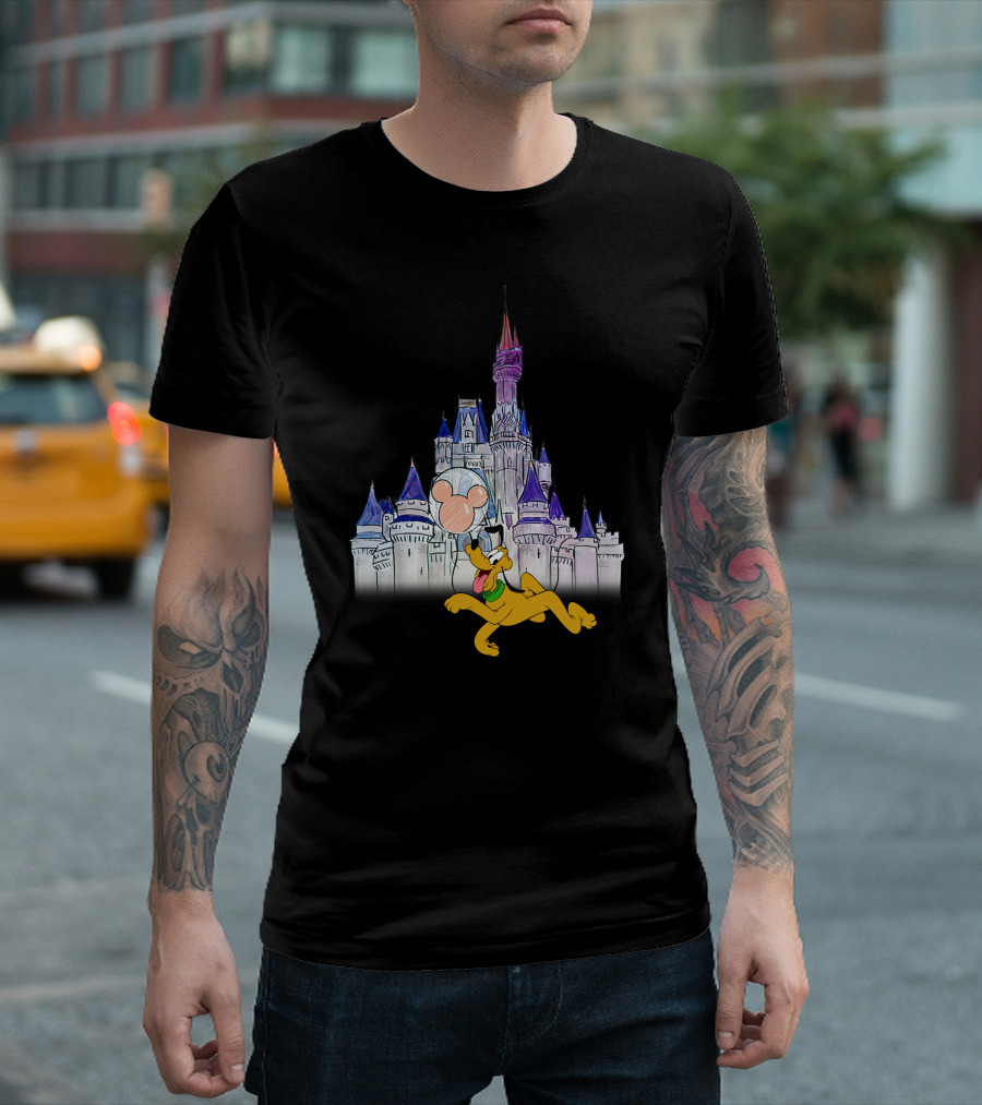 Pluto Disney Castle Mickey Balloon T-Shirt