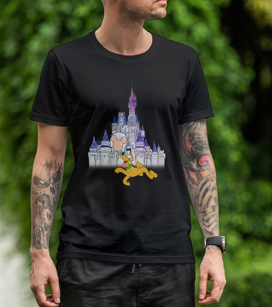 Pluto Disney Castle Mickey Balloon T-Shirt