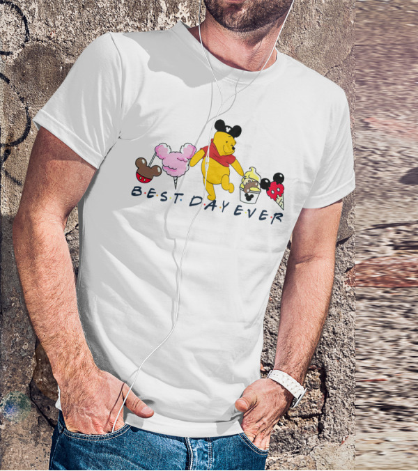 Best Day Ever Pooh Mickey Mouse Ears Ice Cream Treats T-Shirt