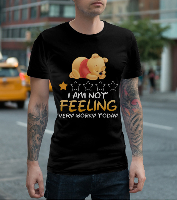 Pooh I Am Not Feeling Very Worky Today Sleeping Character Iconic Star T-Shirt