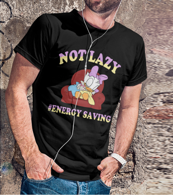Not Lazy #Energy Saving Daisy Duck Sleeping On Chair T-Shirt