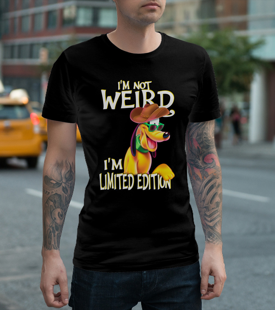 I'm Not Weird I'm Pluto Wearing Cowboy Hat And Sunglasses T-Shirt