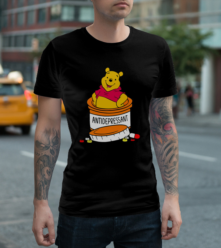 Pooh Antidepressant Jar With Pills T-Shirt