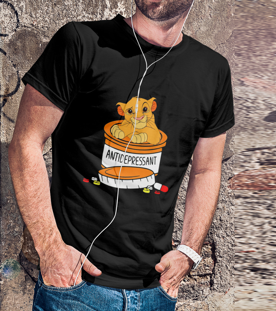 Simba Antidepressant Prescription Cartoon Pills T-Shirt