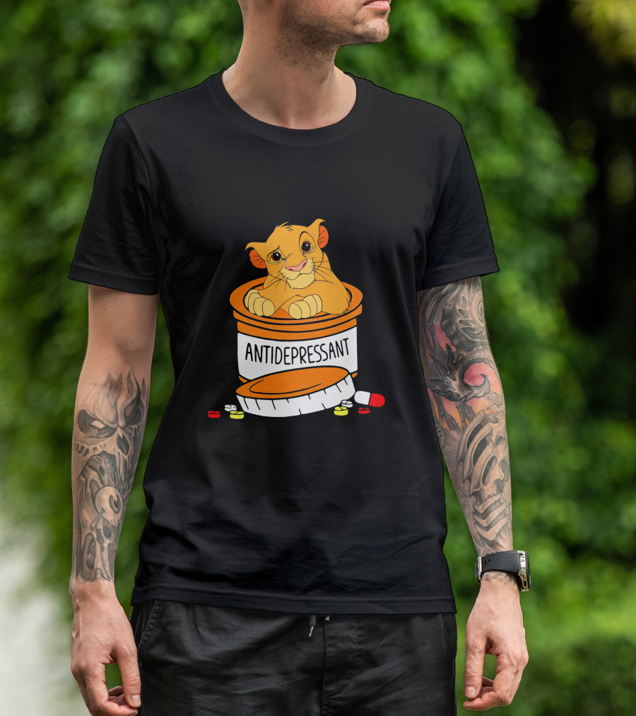 Simba Antidepressant Prescription Cartoon Pills T-Shirt
