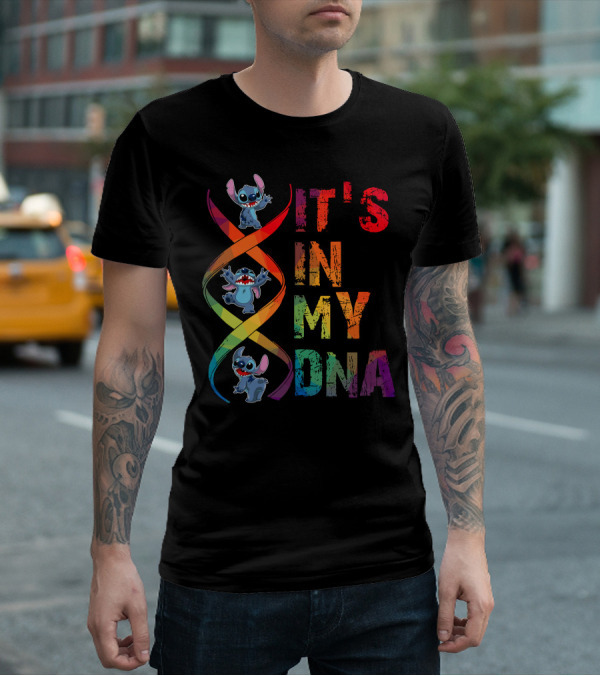 Stitch It's In My Dna Rainbow Dna Helix T-Shirt