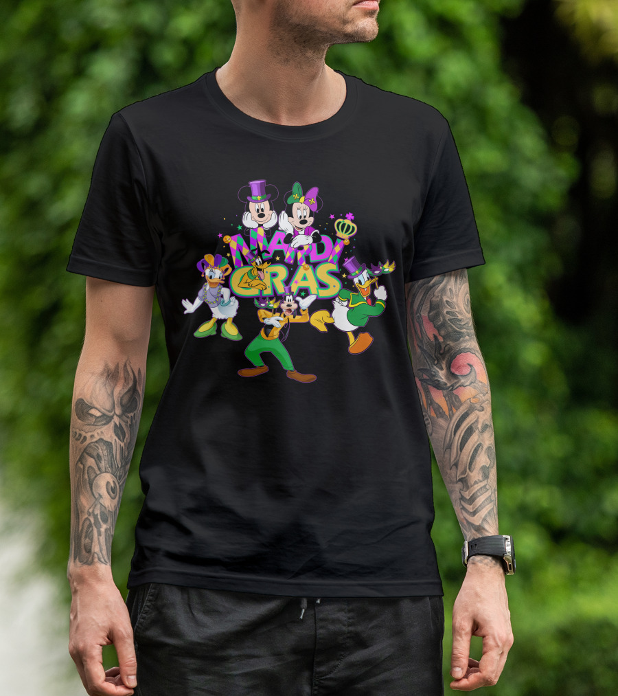 Mardi Gras Mickey Minnie Donald Daisy Goofy T-Shirt