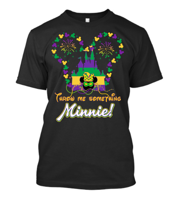 Throw Me Something Minnie Mardi Gras Castle Fireworks Magic T-Shirt