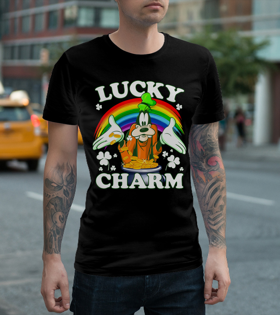 Lucky Charm Goofy Rainbow Pot Of Gold T-Shirt