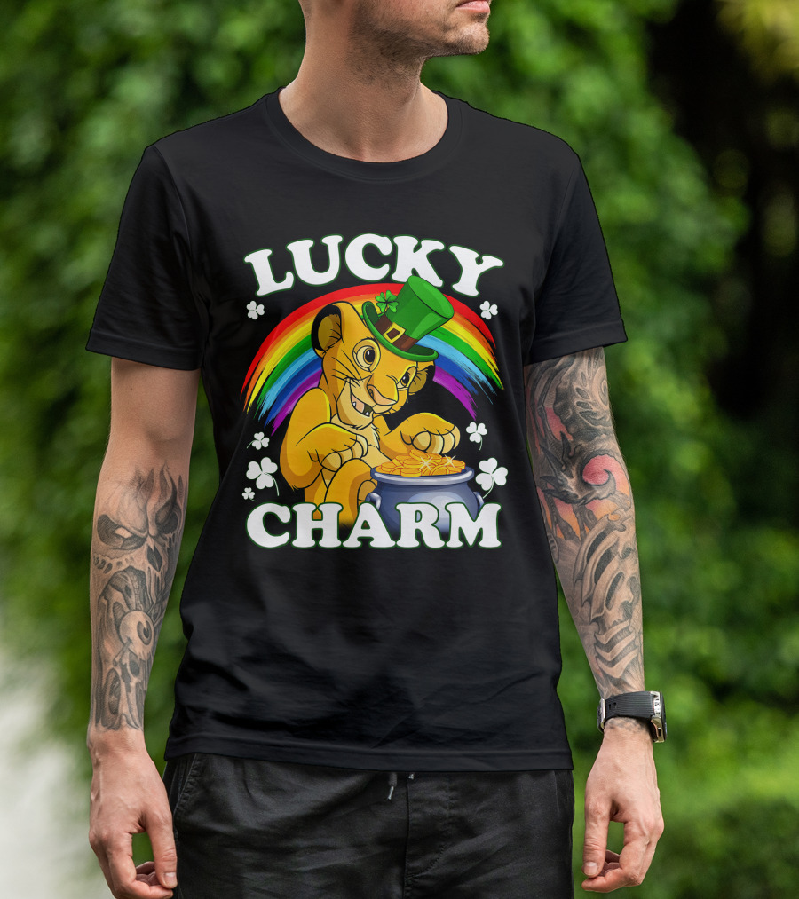 Lucky Charm Simba Rainbow Pot Of Gold T-Shirt