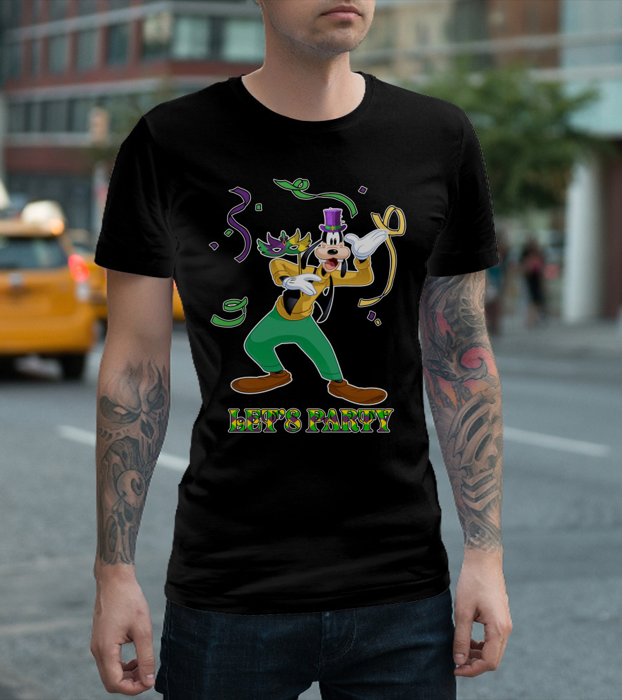 Goofy Let's Party Mardi Gras Celebration T-Shirt