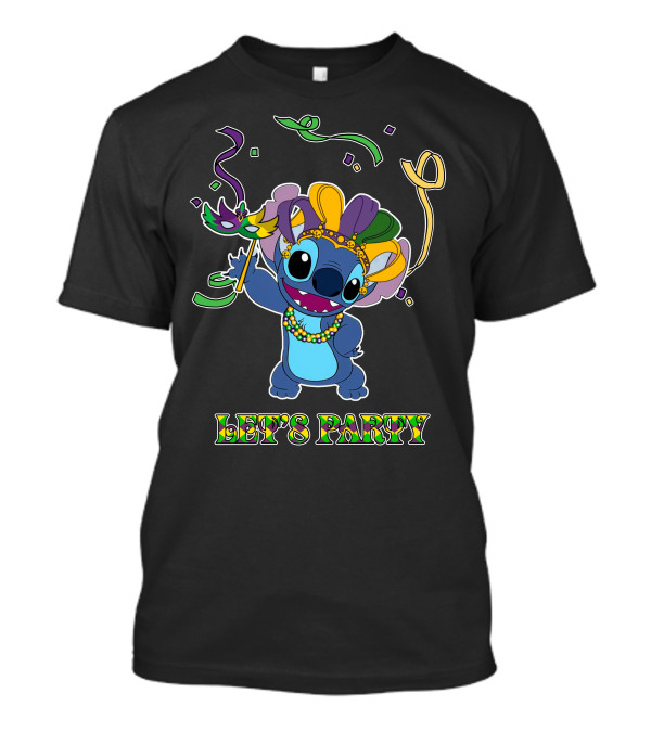 Stitch Let's Party Mardi Gras Celebration T-Shirt