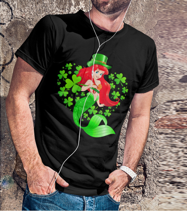 Ariel St. Patrick's Day Clover Mermaid T-Shirt