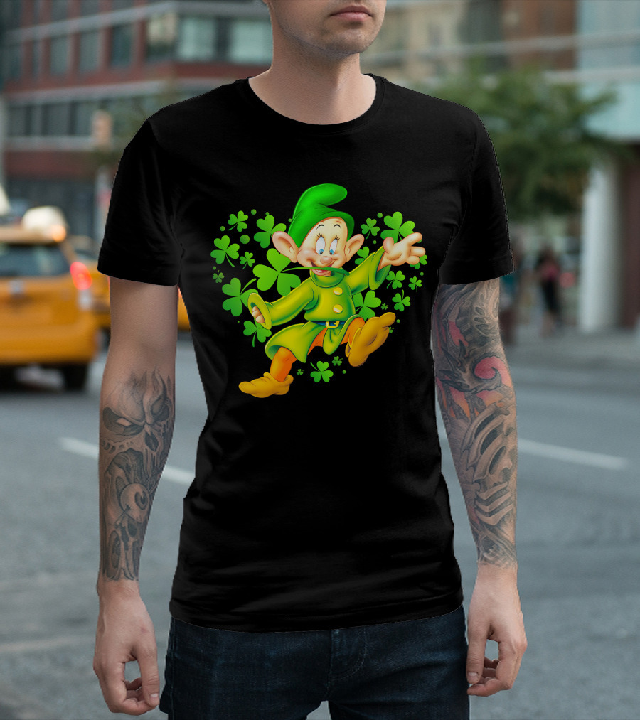 Dopey Green Clover Dance With Shamrocks T-Shirt