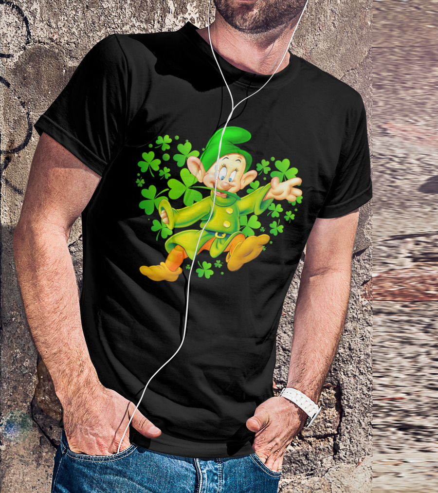 Dopey Green Clover Dance With Shamrocks T-Shirt