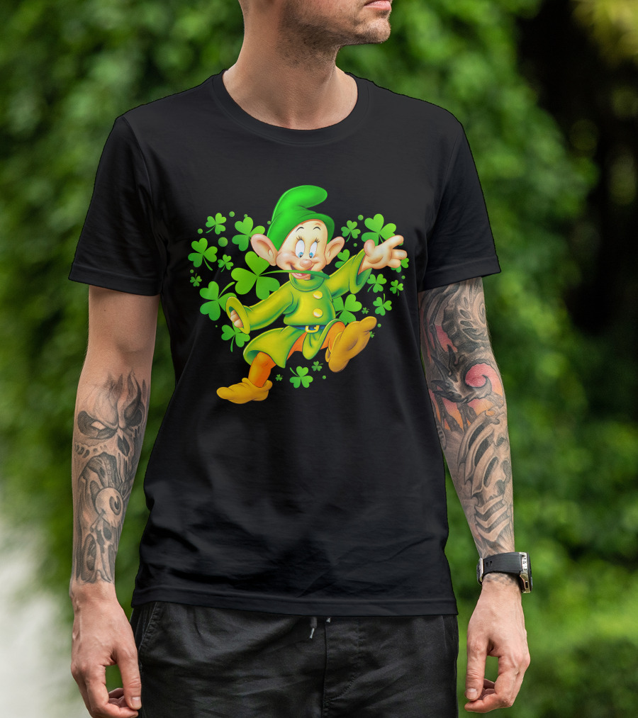 Dopey Green Clover Dance With Shamrocks T-Shirt