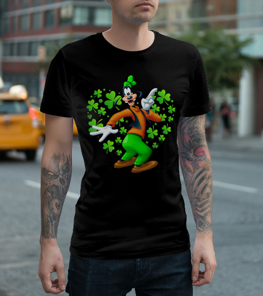 Goofy St. Patrick's Day Shamrock Celebration T-Shirt