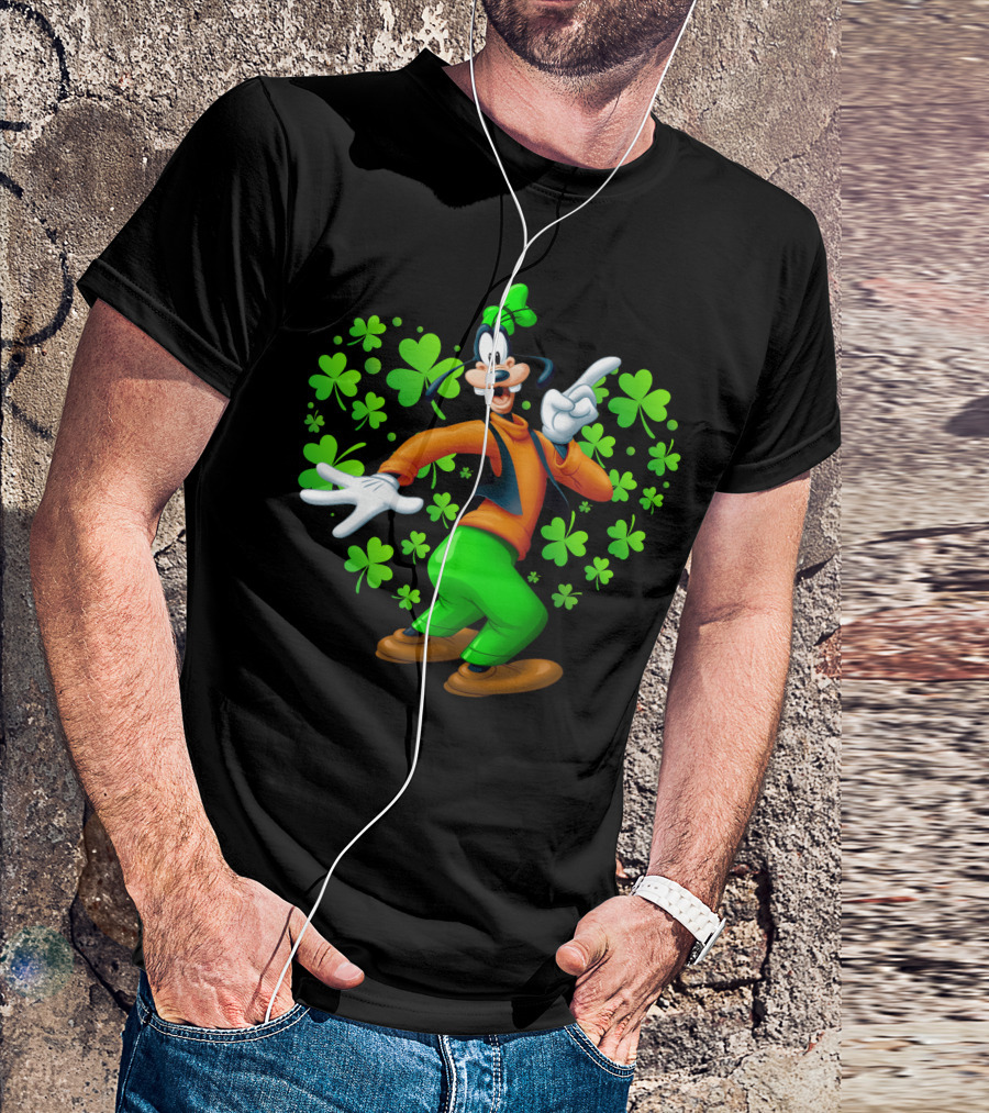 Goofy St. Patrick's Day Shamrock Celebration T-Shirt