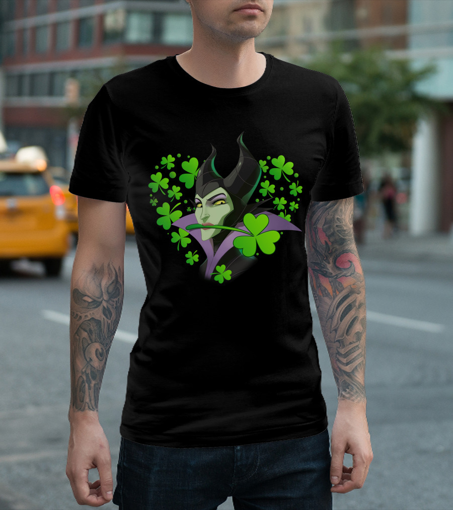 Maleficent Shamrock Heart T-Shirt