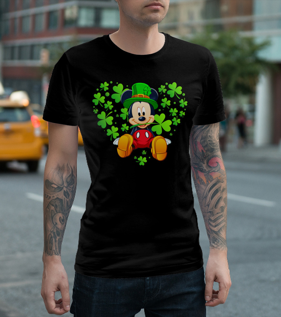 Mickey Mouse St. Patrick's Day Shamrock Hat T-Shirt