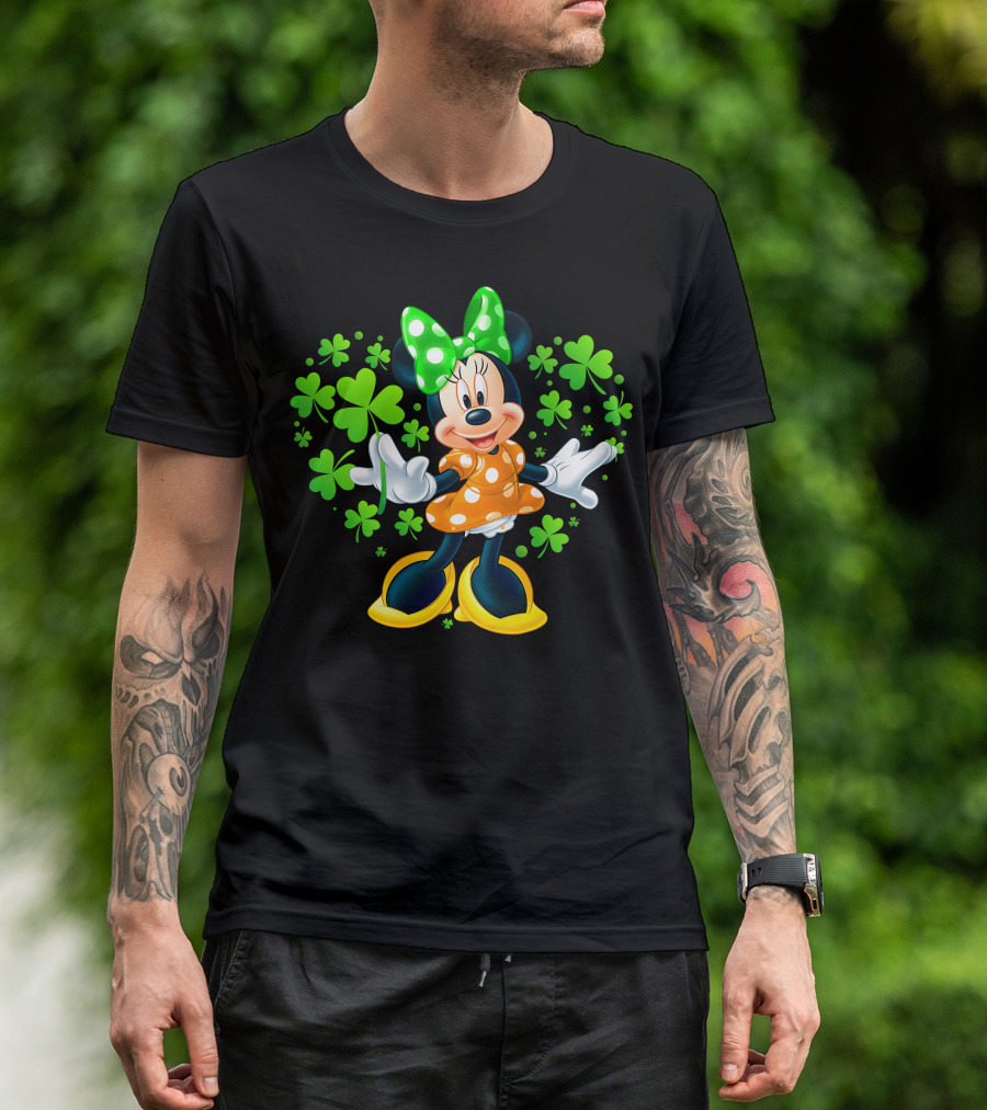 Minnie Mouse Green Clover Polka Dots T-Shirt