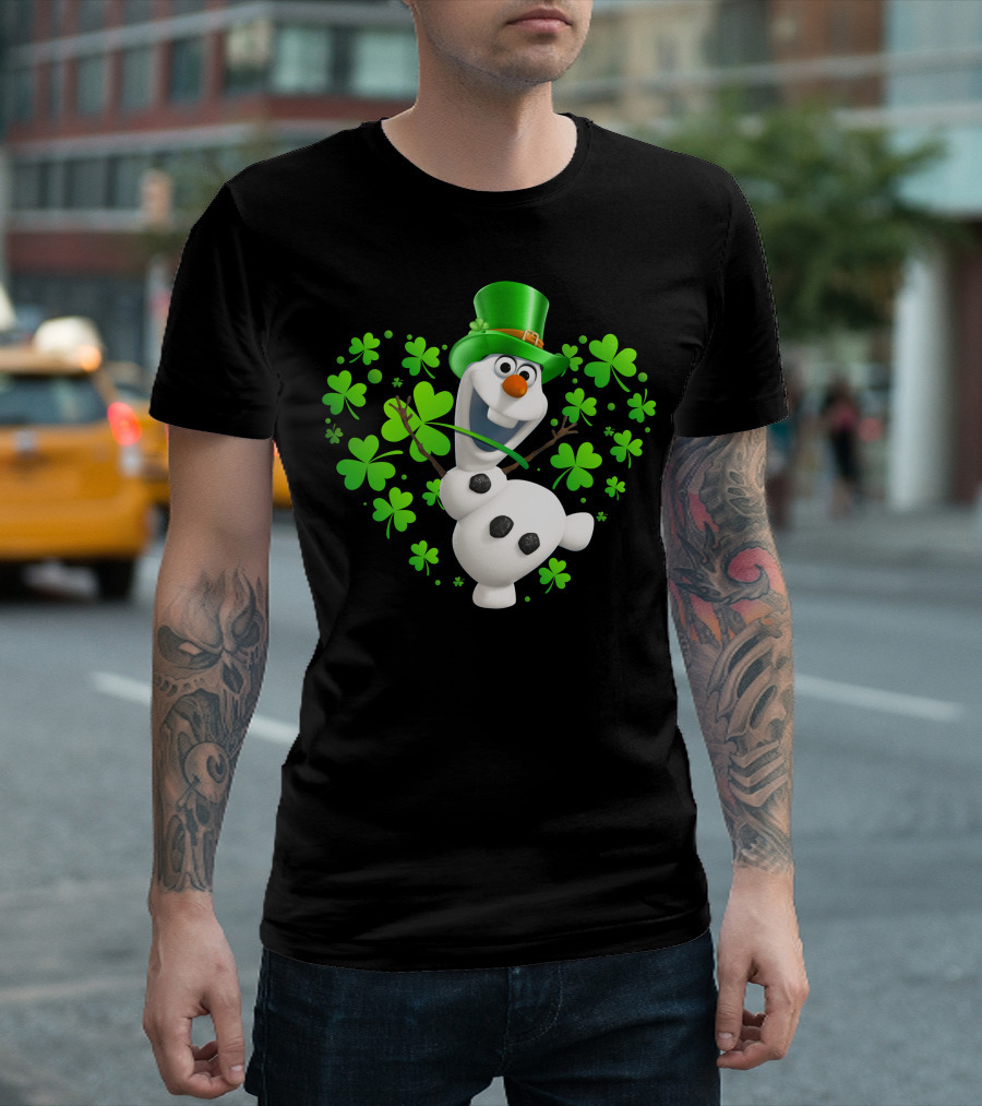 Olaf St. Patrick's Day Green Shamrocks And Hat T-Shirt
