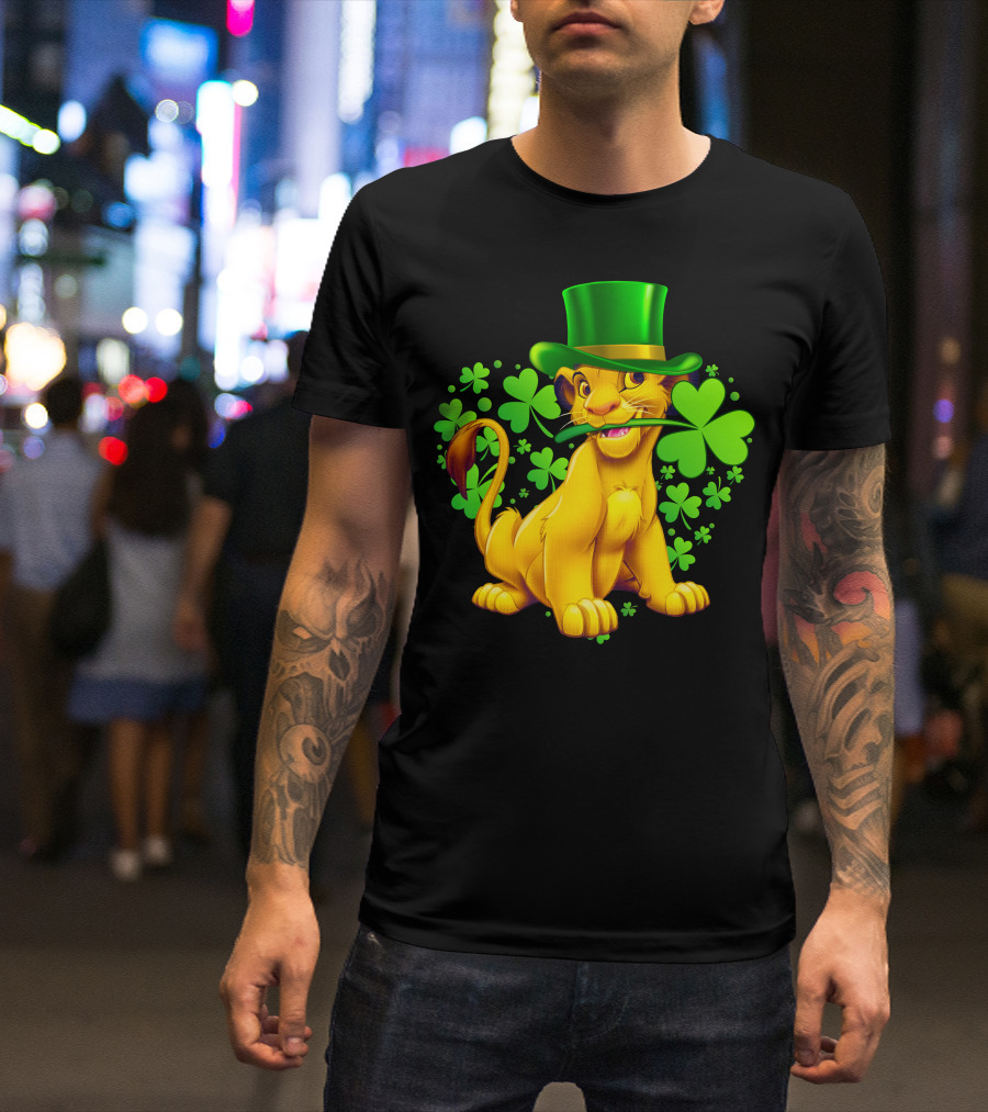 Simba Green Hat Shamrock Heart T-Shirt