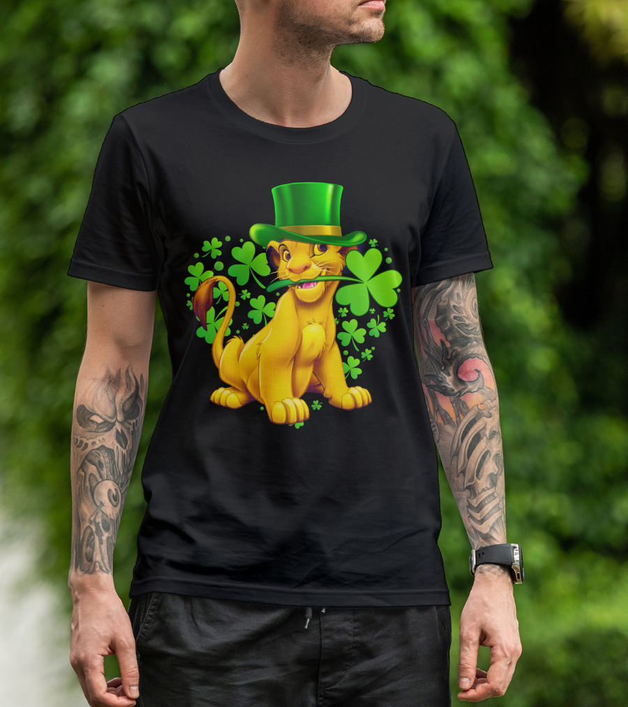 Simba Green Hat Shamrock Heart T-Shirt