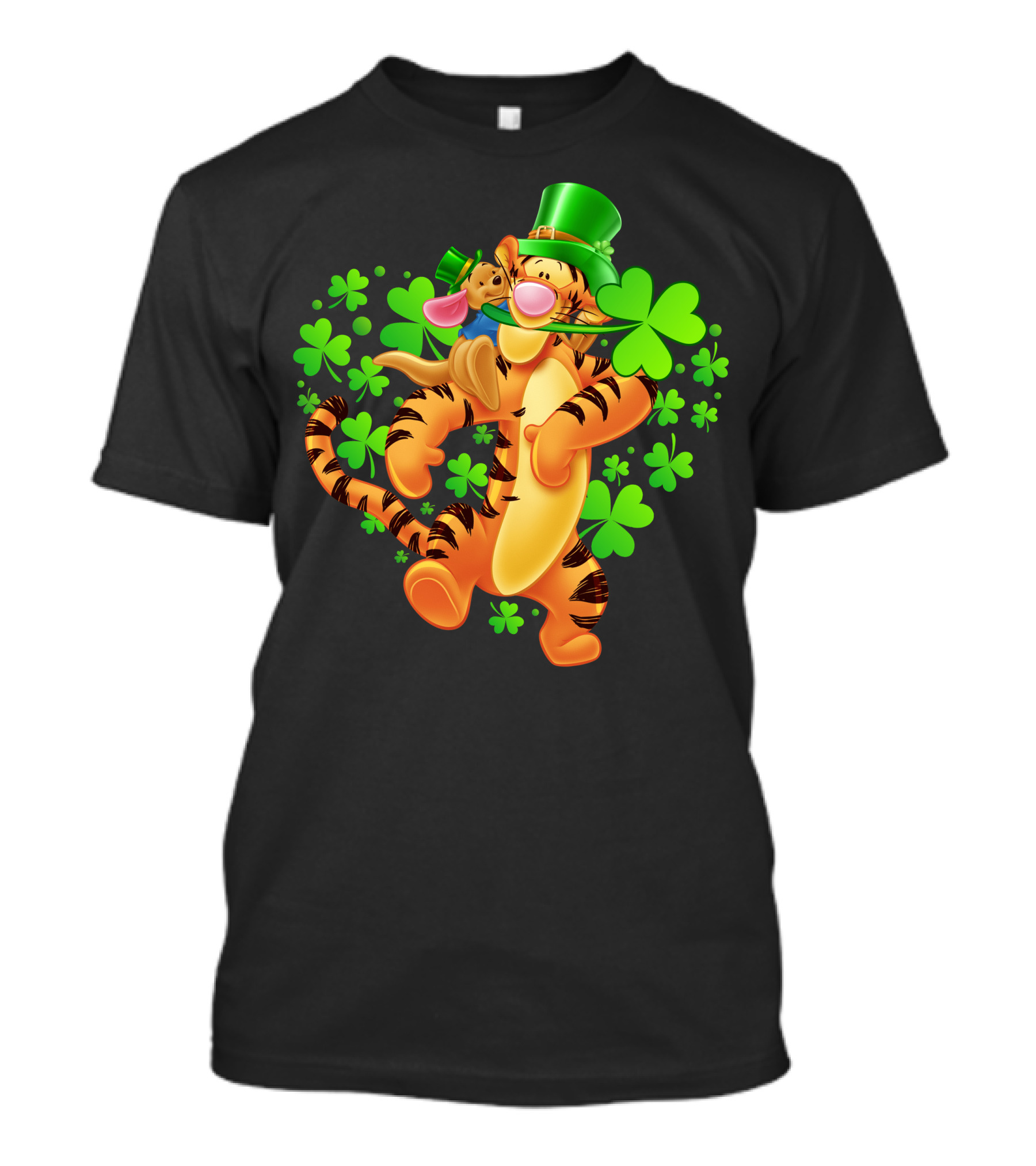 Tigger St. Patrick's Day Shamrocks Cartoon Character T-Shirt