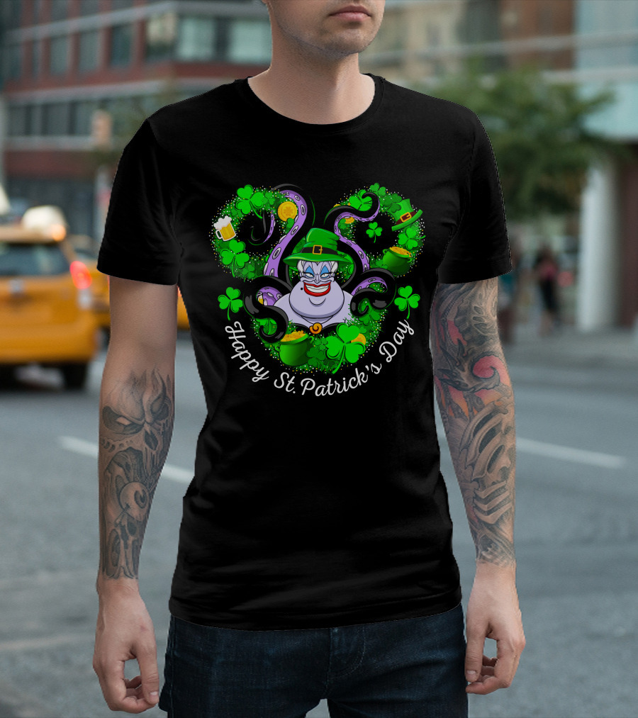 Ursula Happy St. Patrick's Day Clover Coins And Tentacles T-Shirt