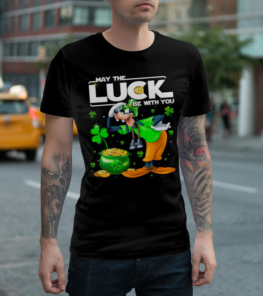 May The Luck Be With You Goofy Coins Clover T-Shirt