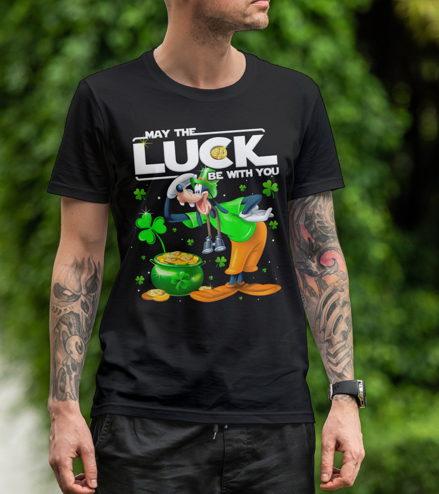 May The Luck Be With You Goofy Coins Clover T-Shirt