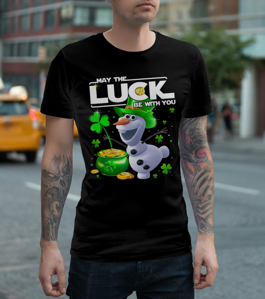 May The Luck Be With You Olaf St. Patrick's Day Theme T-Shirt