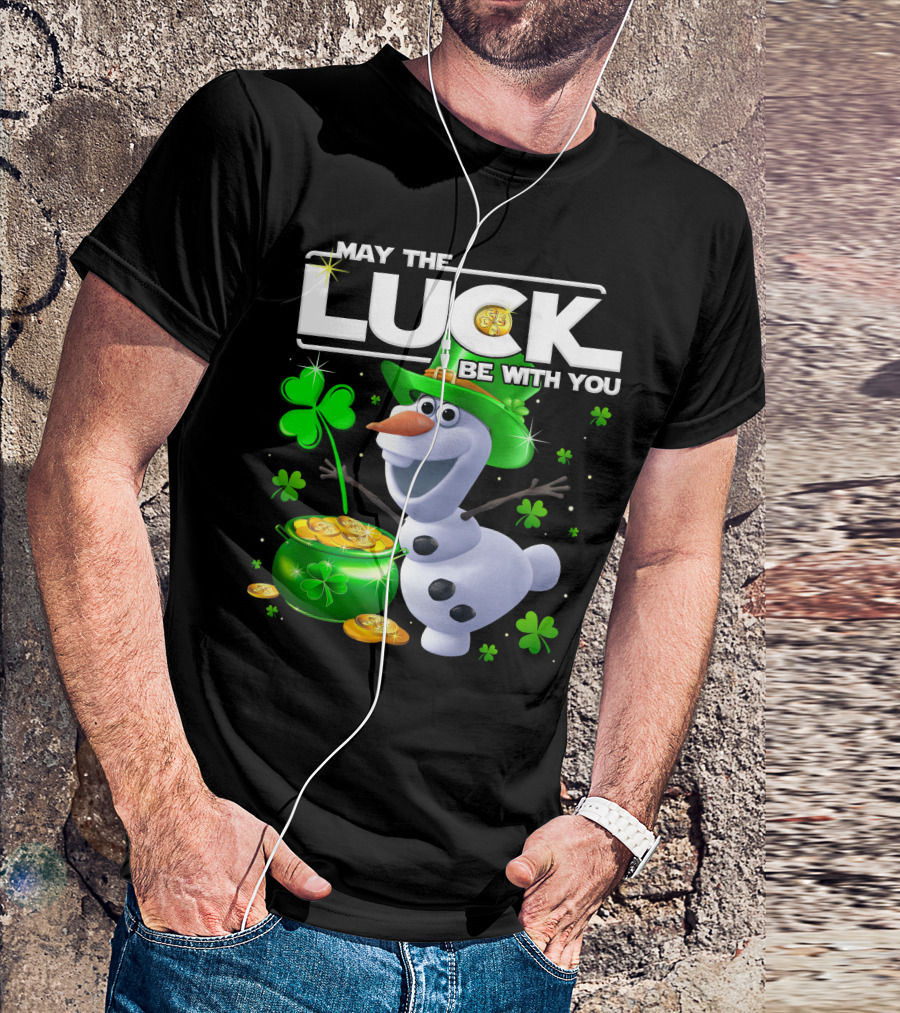 May The Luck Be With You Olaf St. Patrick's Day Theme T-Shirt