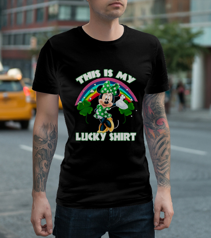 This Is My Lucky Shirt Minnie Rainbow Shamrock T-Shirt