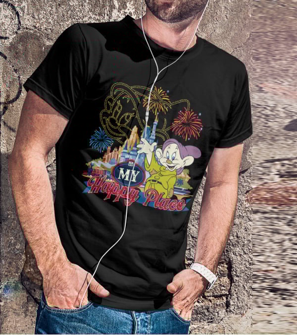 My Happy Place Dopey Fireworks Disney Castle T-Shirt