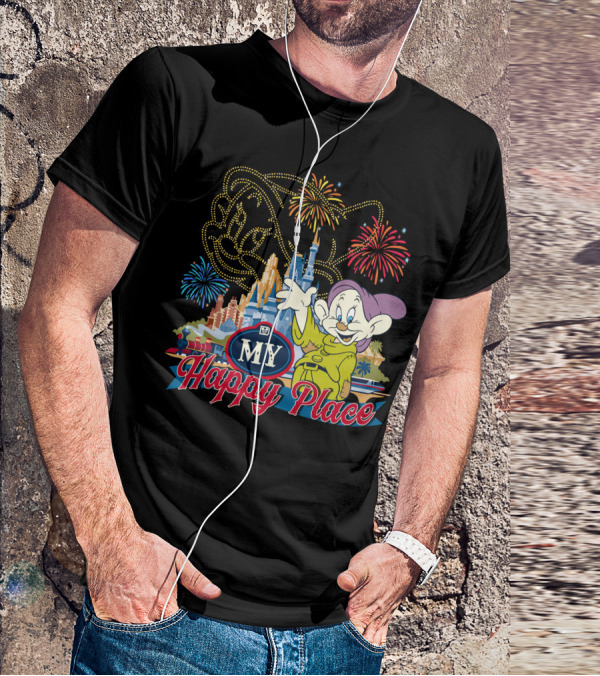 My Happy Place Dopey Fireworks Disney Castle T-Shirt