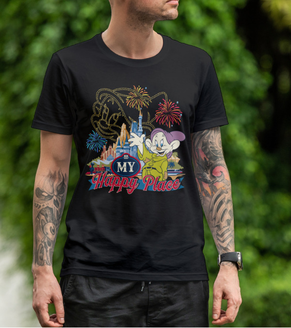 My Happy Place Dopey Fireworks Disney Castle T-Shirt